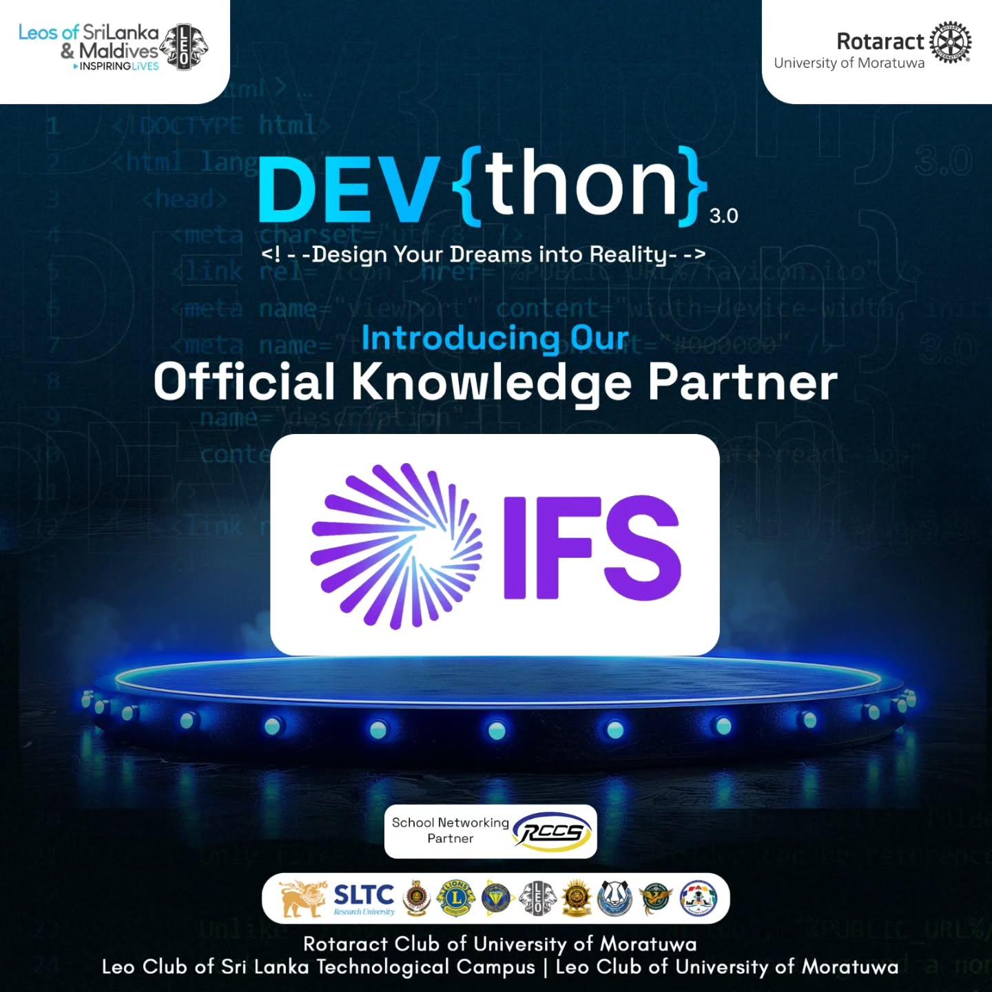 DEV{thon} 3.0 is proud to welcome IFS as our Official Knowledge Partner, a partnership that will dri